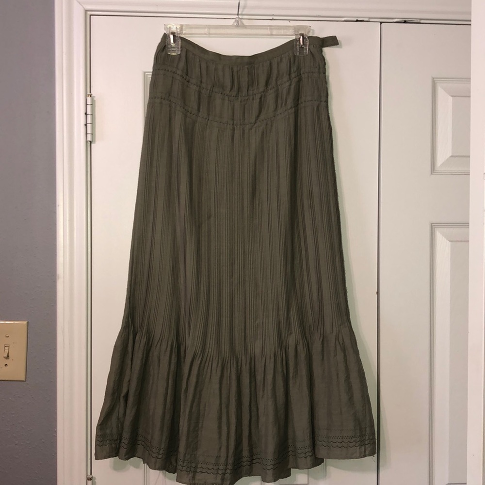 Talbots Navy Green Long Skirt